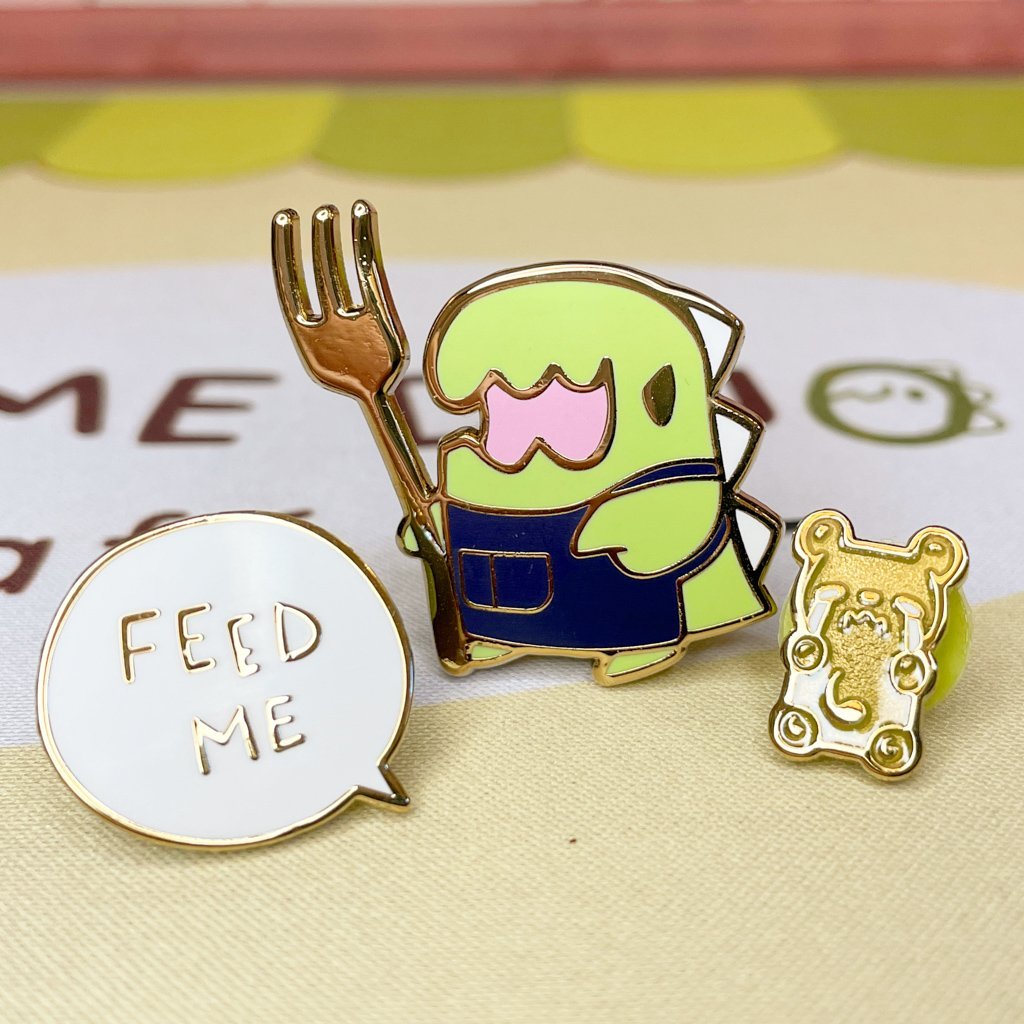 Feed Me Dino Cafe Clear Stickers