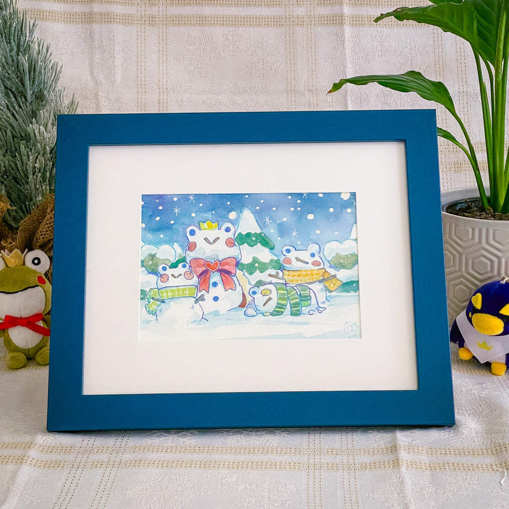 Afternoon Snow Friends - Original Watercolor Painting