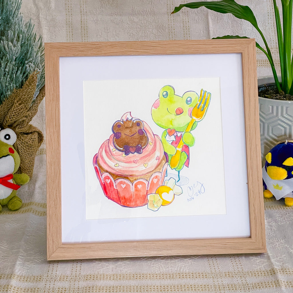 Wonderland Cupcake - Original Watercolor Painting