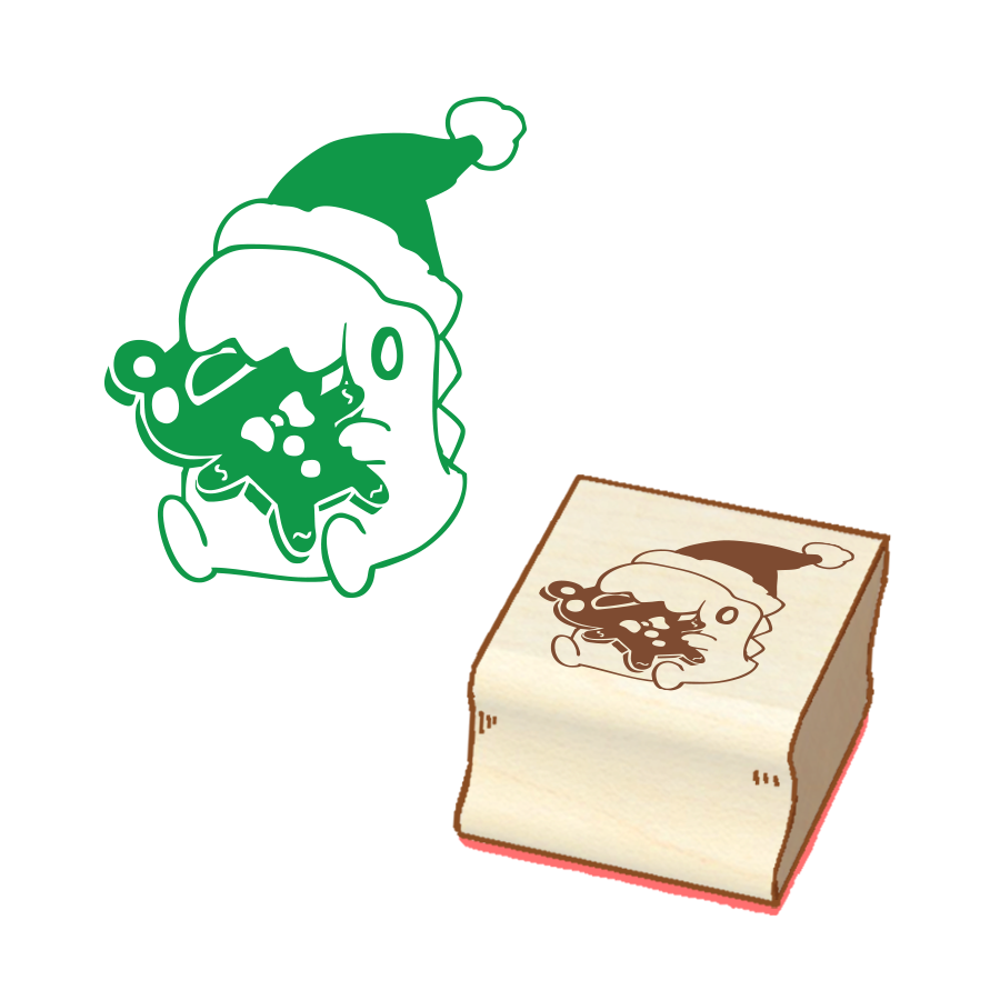 (Preorder) Omnom Gingerbread Wooden Stamp