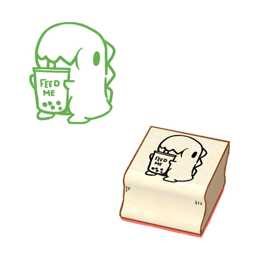 Feed Me Dino Wooden Stamp (PREORDER)