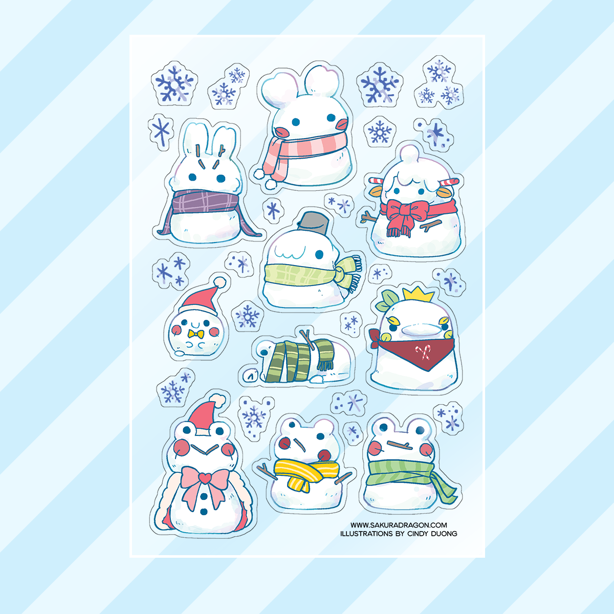 (Preorder) Snowy Friends Clear Sticker Sheet